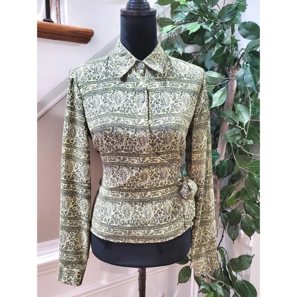 Liz Claiborne Women's Gray Polyester Collared Long Sleeve Button Down Shirt 6 - Picture 1 of 12